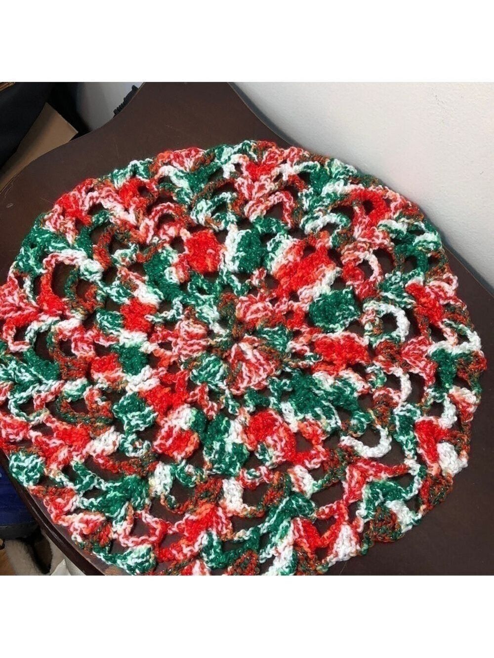 Handmade Christmas crochet doily